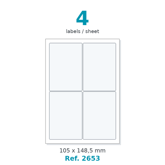 A4 label sheet layout - Ref. 2653