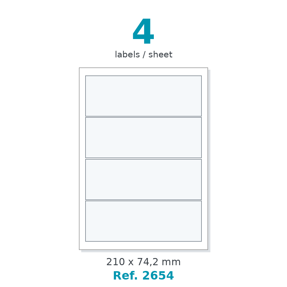 Label sheet layout - Ref. 2654