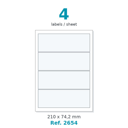 Label sheet layout - Ref. 2654