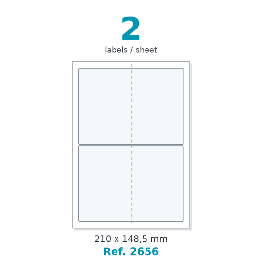 A4 label sheet layout - Ref. 2656
