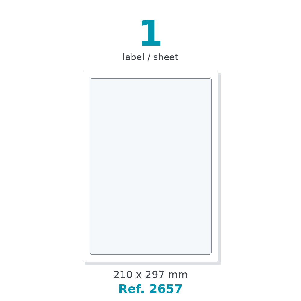 A4 label sheet layout - Ref. 2657