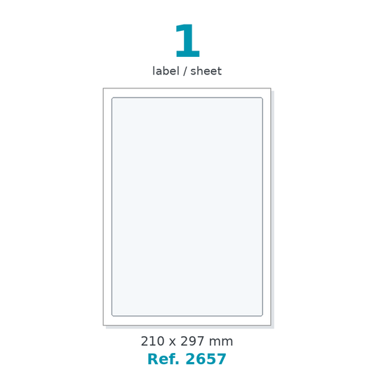 A4 label sheet layout - Ref. 2657