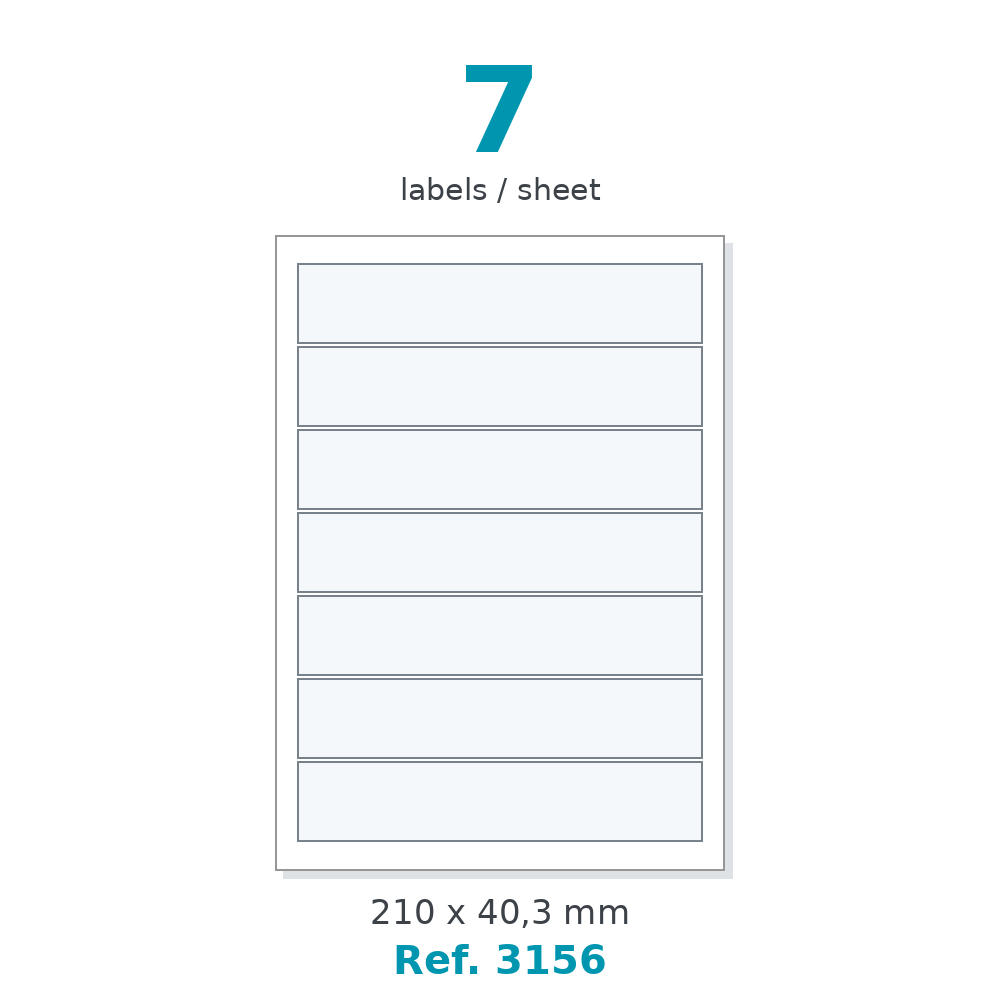 Label sheet layout - Ref. 3156