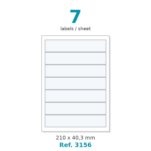 Label sheet layout - Ref. 3156
