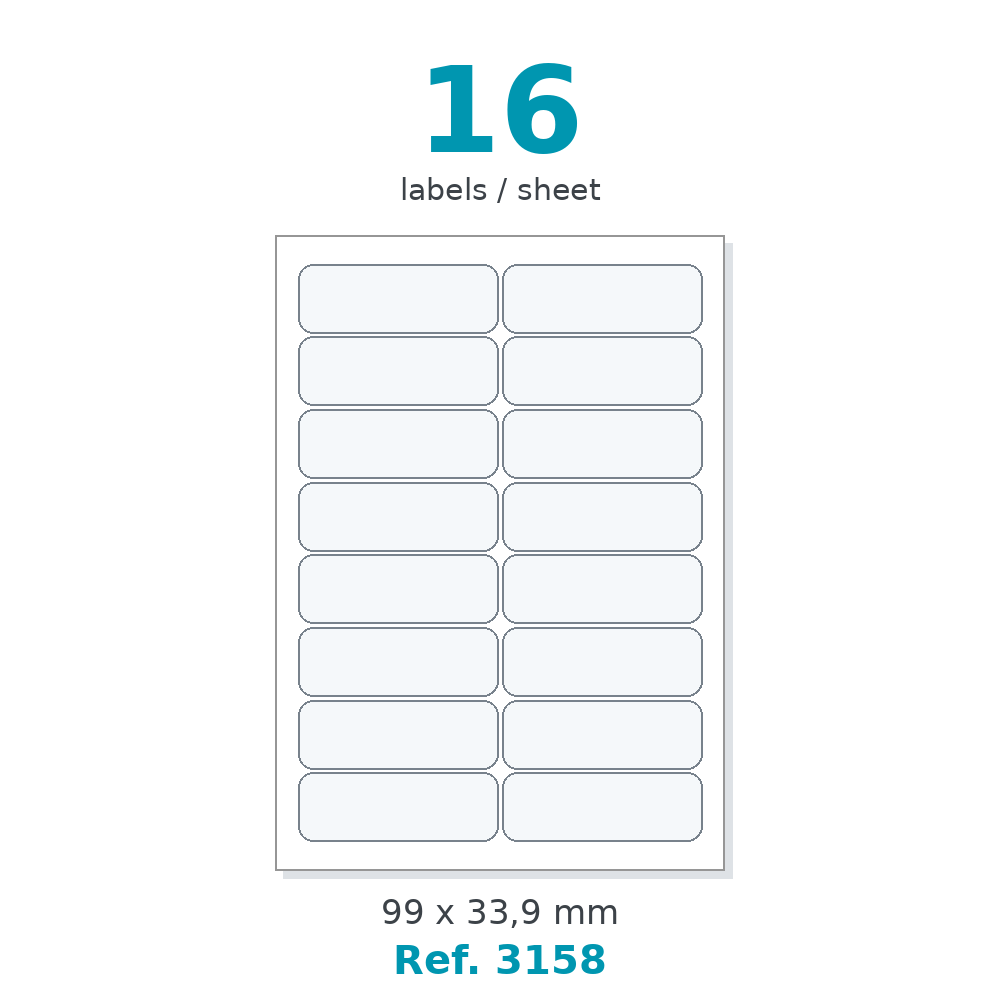Label sheet layout - Ref. 3158