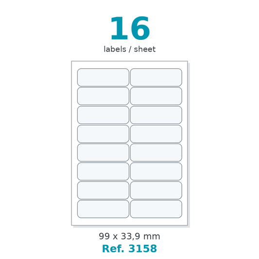 Label sheet layout - Ref. 3158