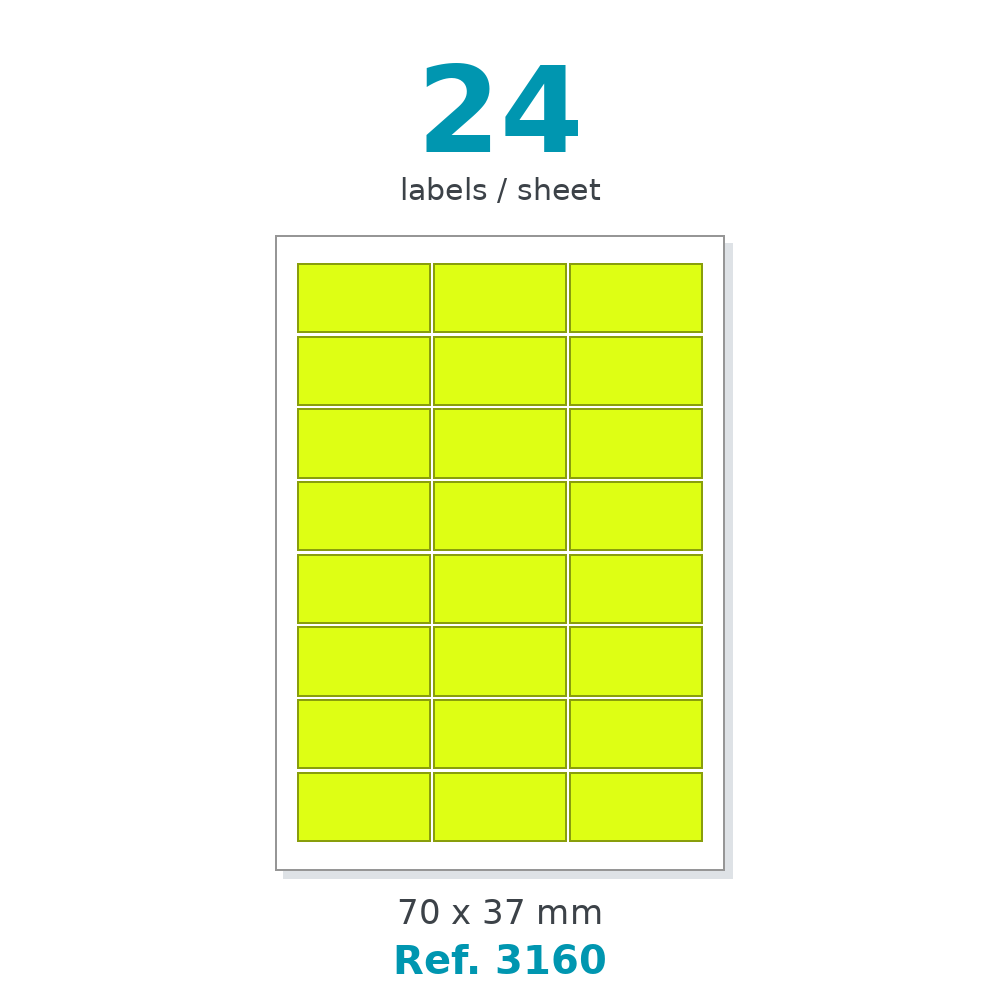 Label sheet layout - Ref. 3160
