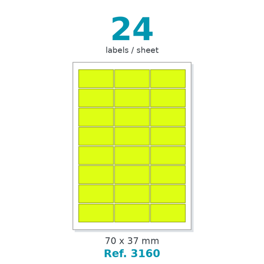 Label sheet layout - Ref. 3160