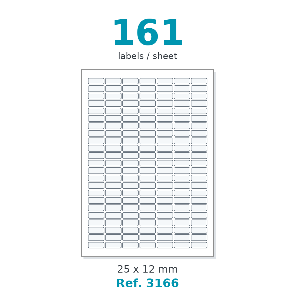 Label sheet layout - Ref. 3166