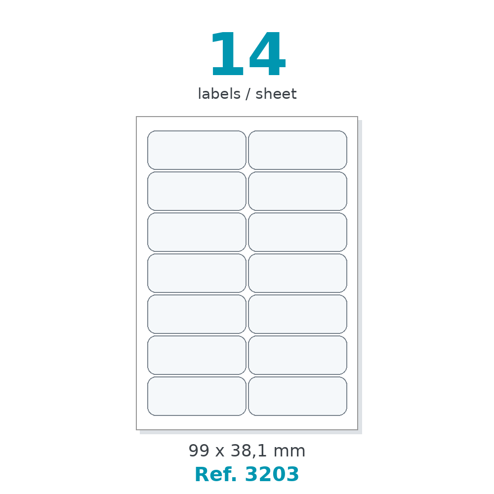 Label sheet layout - Ref. 3203