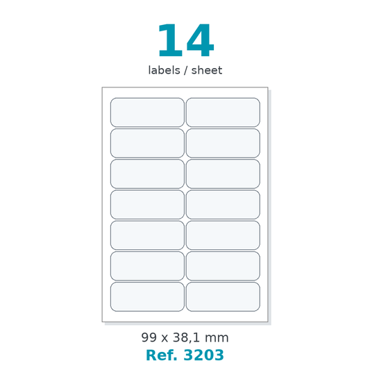 Label sheet layout - Ref. 3203