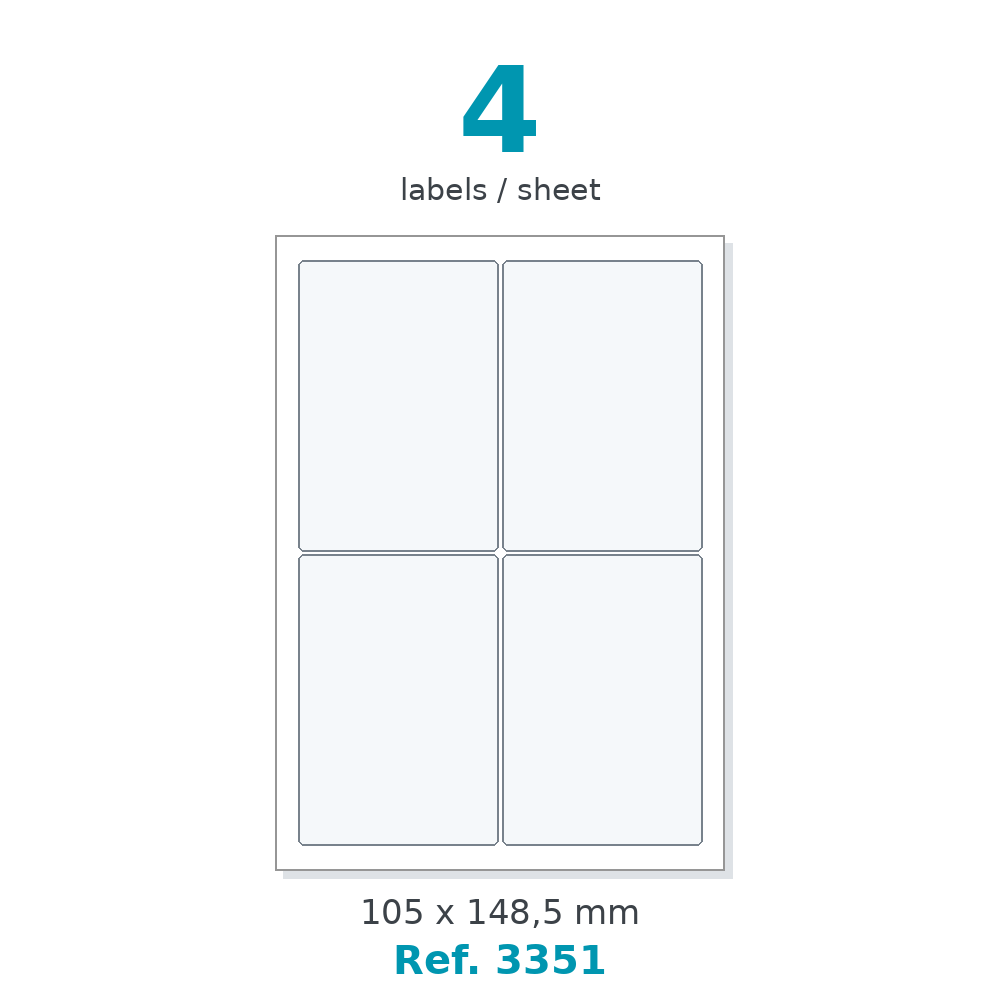 A4 label sheet layout - Ref. 3351