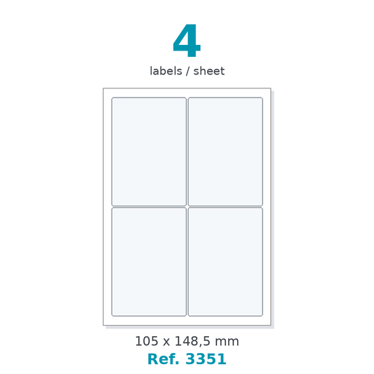 A4 label sheet layout - Ref. 3351