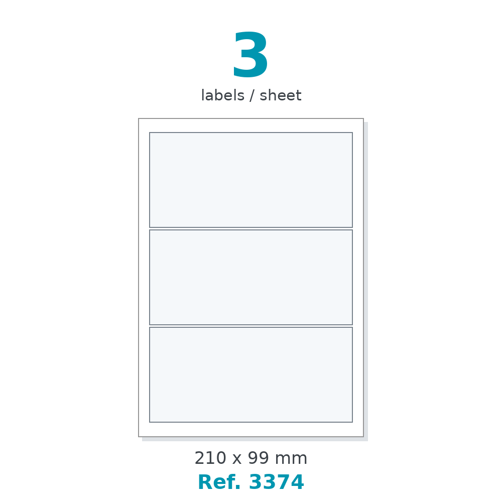Label sheet layout - Ref. 3374