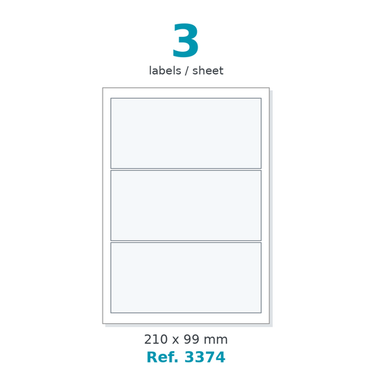 Label sheet layout - Ref. 3374