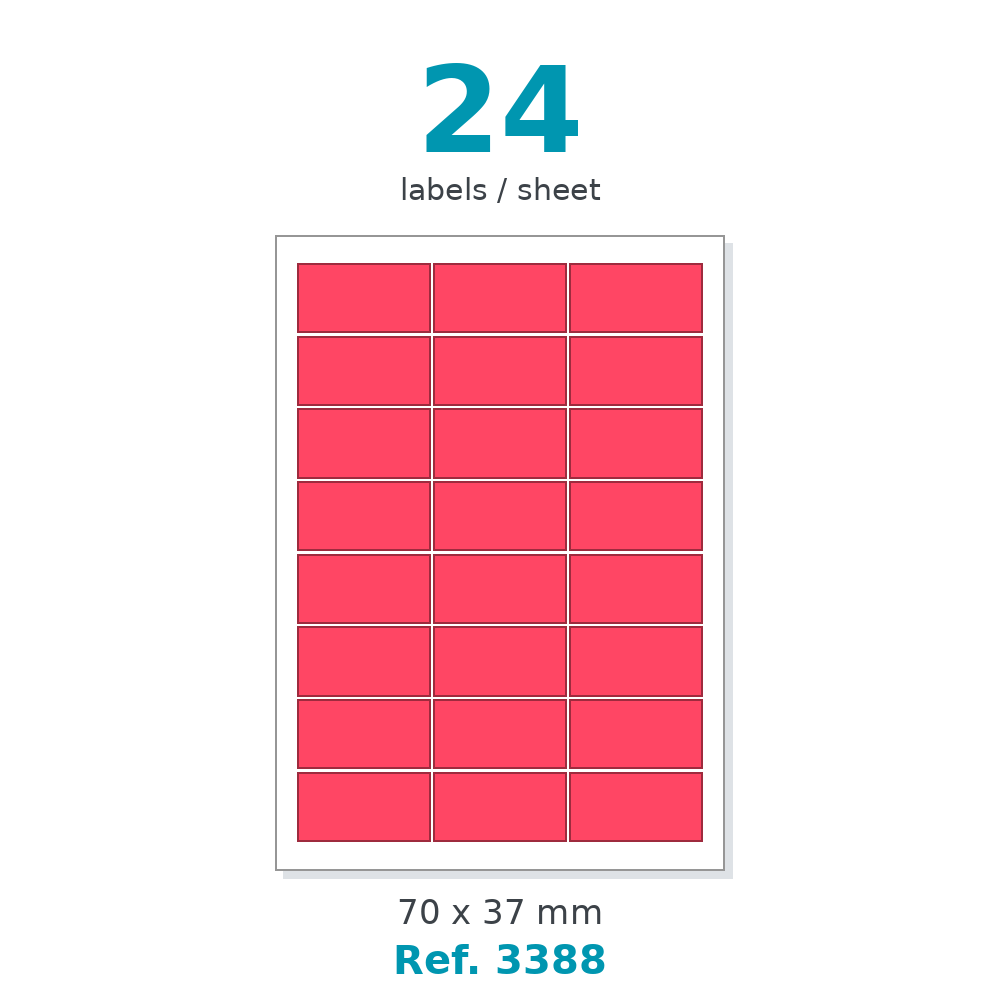 Label sheet layout - Ref. 3388