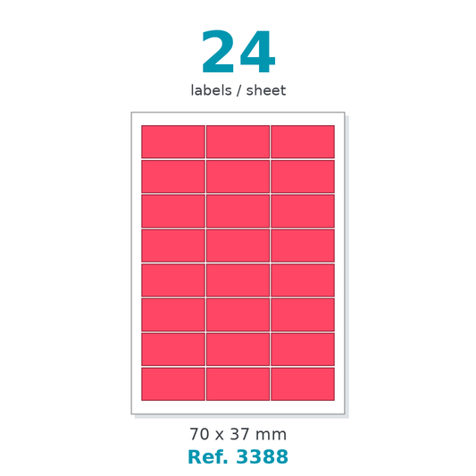 Label sheet layout - Ref. 3388