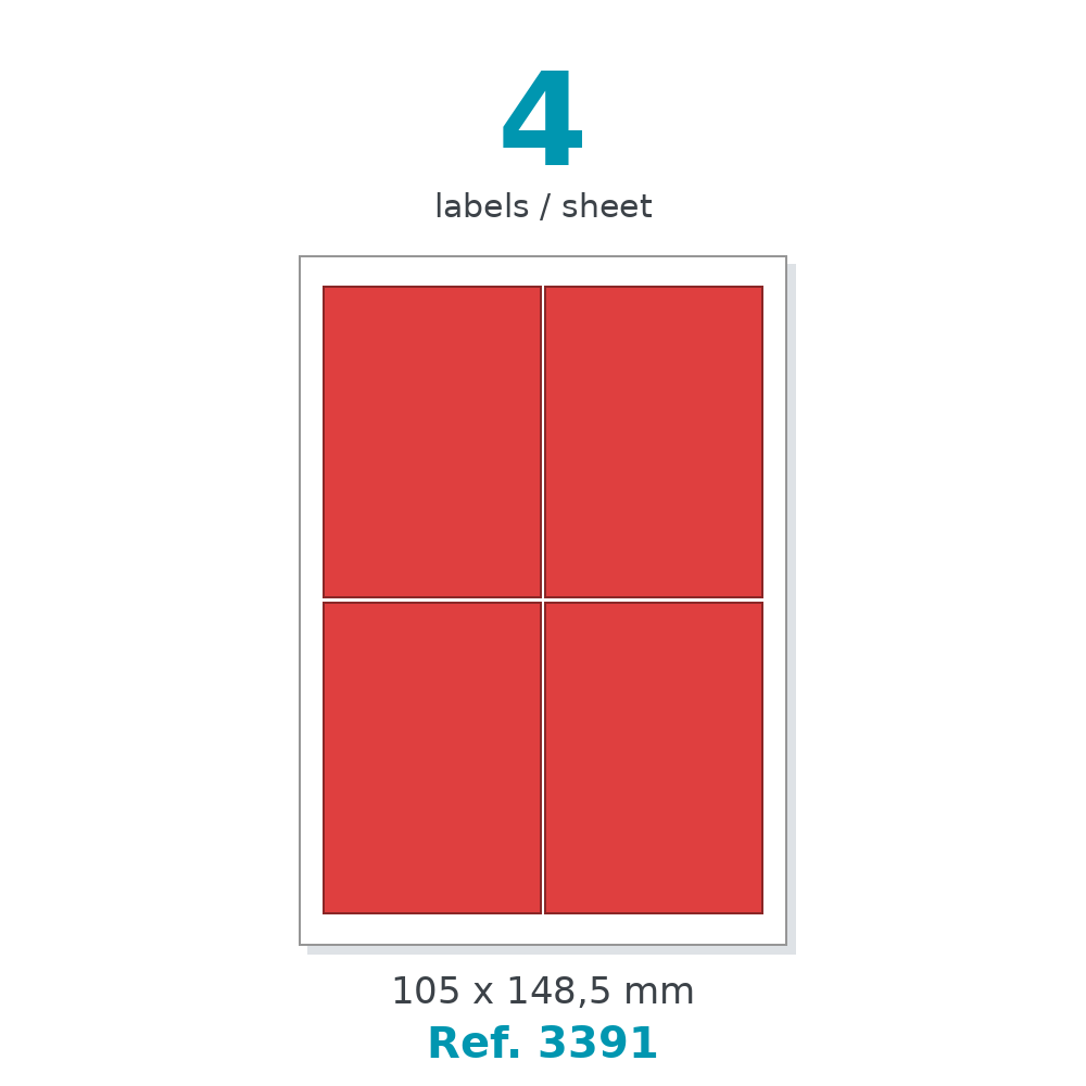 Label sheet layout - Ref. 3391