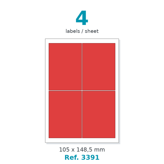 Label sheet layout - Ref. 3391