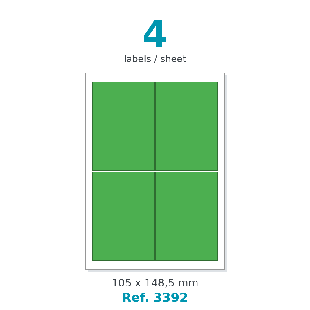 Label sheet layout - Ref. 3392
