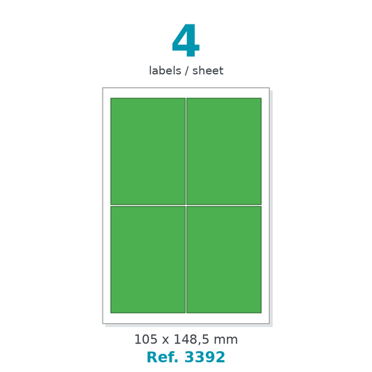 Label sheet layout - Ref. 3392