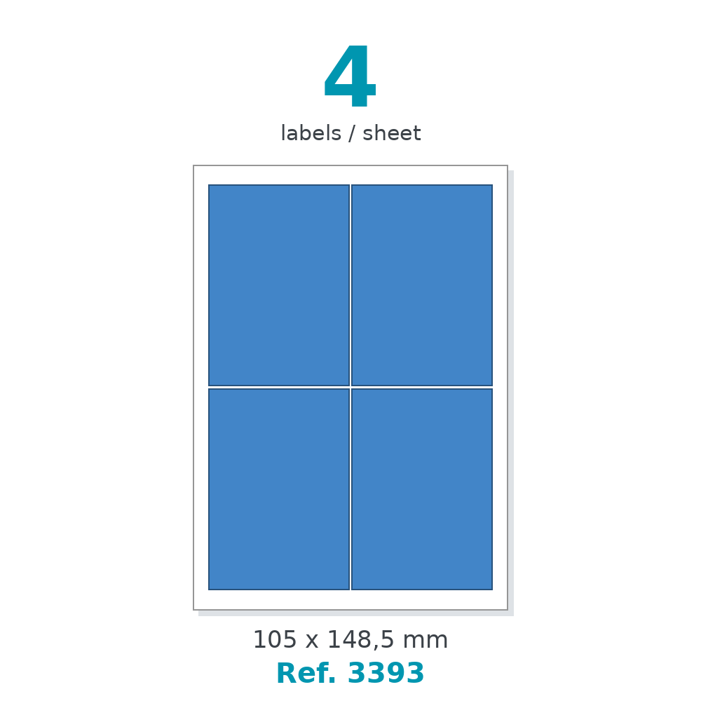 Label sheet layout - Ref. 3393
