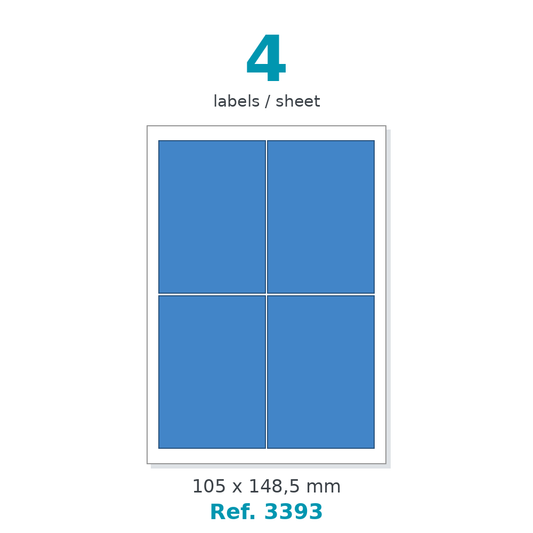 Label sheet layout - Ref. 3393