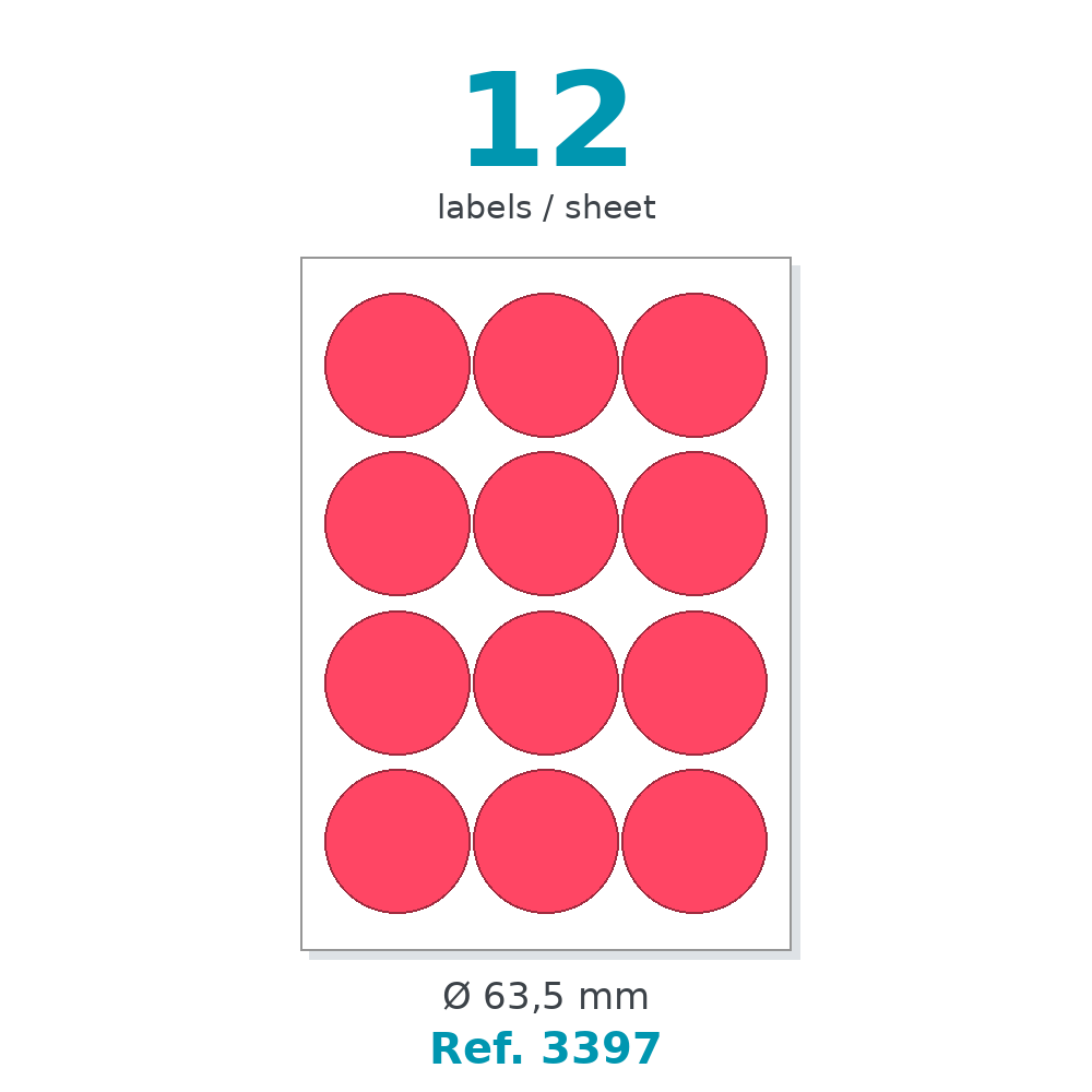 Label sheet layout - Ref. 3397