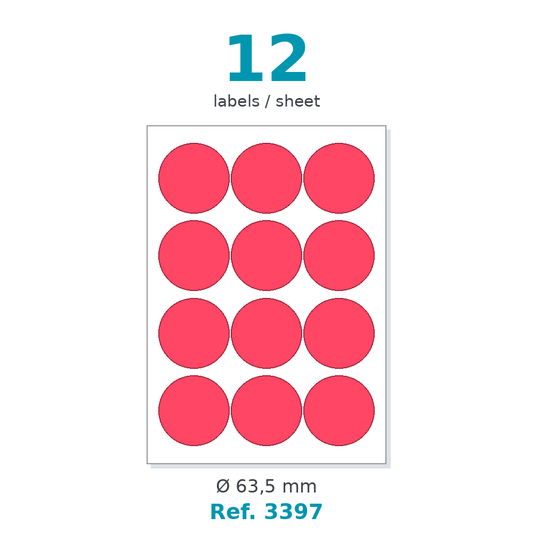 Label sheet layout - Ref. 3397