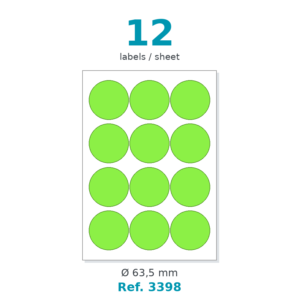 Label sheet layout - Ref. 3398