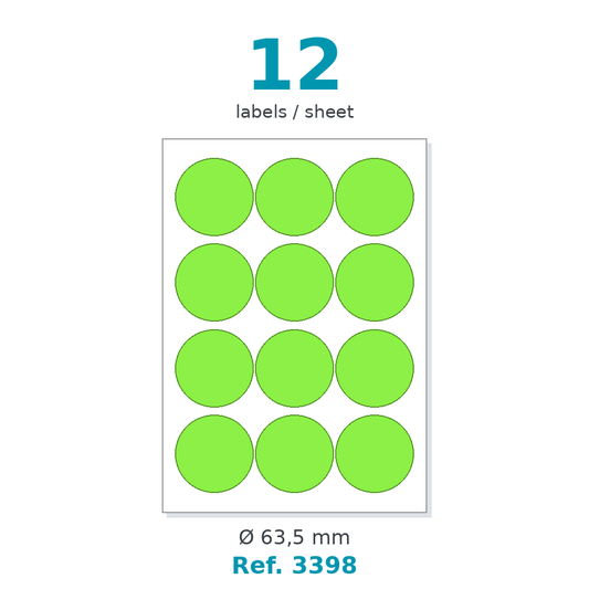 Label sheet layout - Ref. 3398