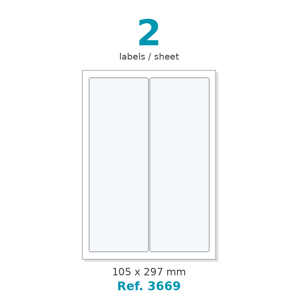 A4 label sheet layout - Ref. 3669