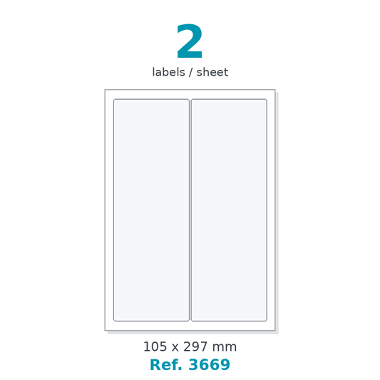 A4 label sheet layout - Ref. 3669