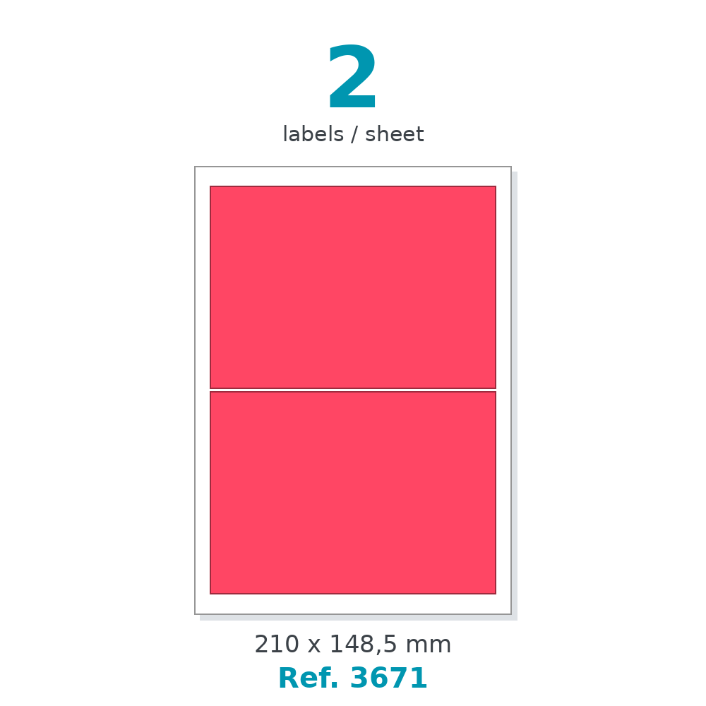 Label sheet layout - Ref. 3671