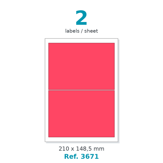 Label sheet layout - Ref. 3671