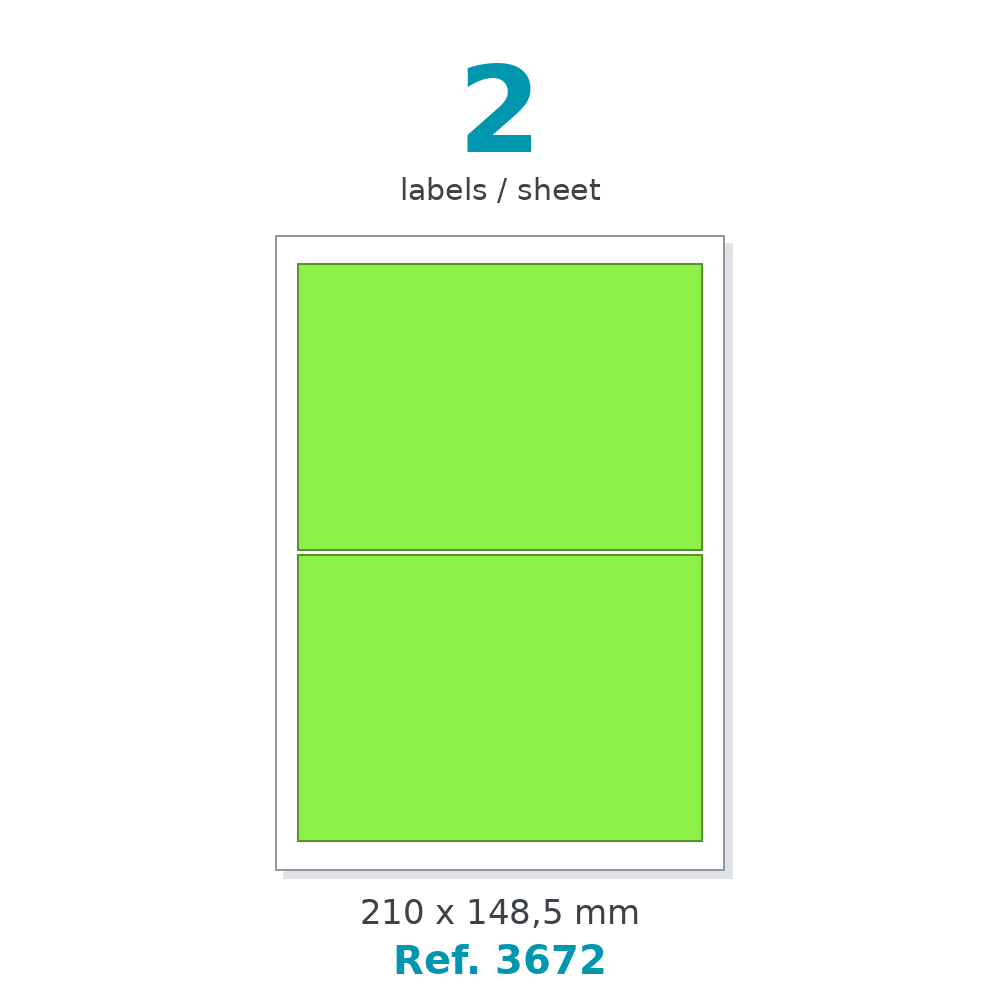 Label sheet layout - Ref. 3672