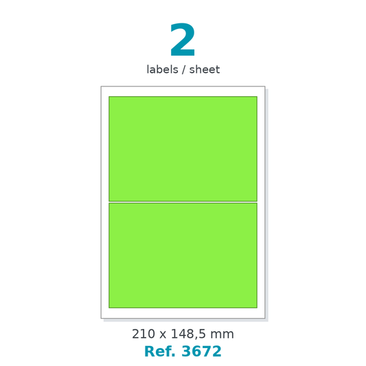 Label sheet layout - Ref. 3672