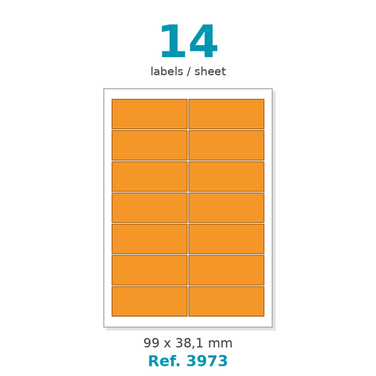 Label sheet layout - Ref. 3973