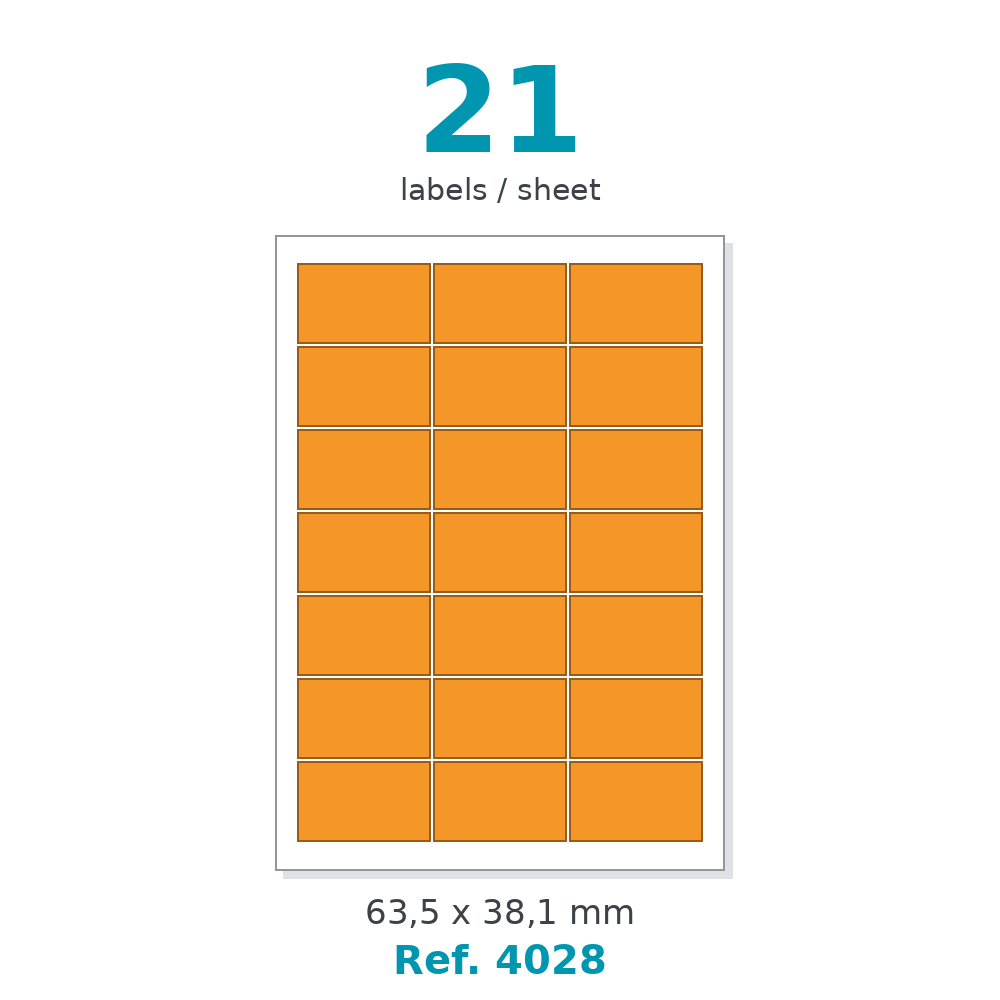 Label sheet layout - Ref. 4028