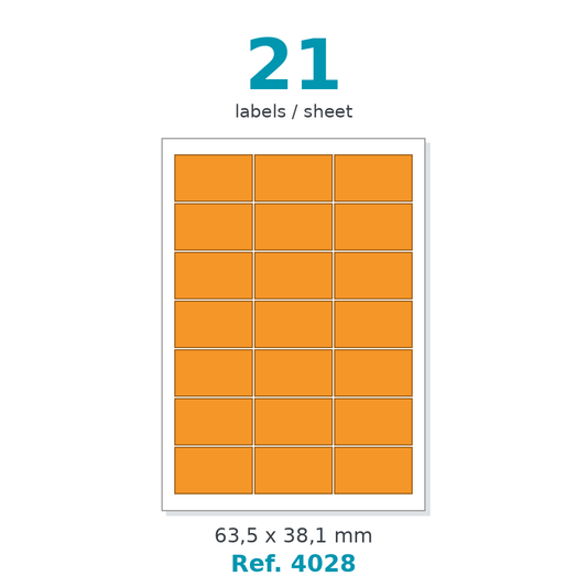 Label sheet layout - Ref. 4028