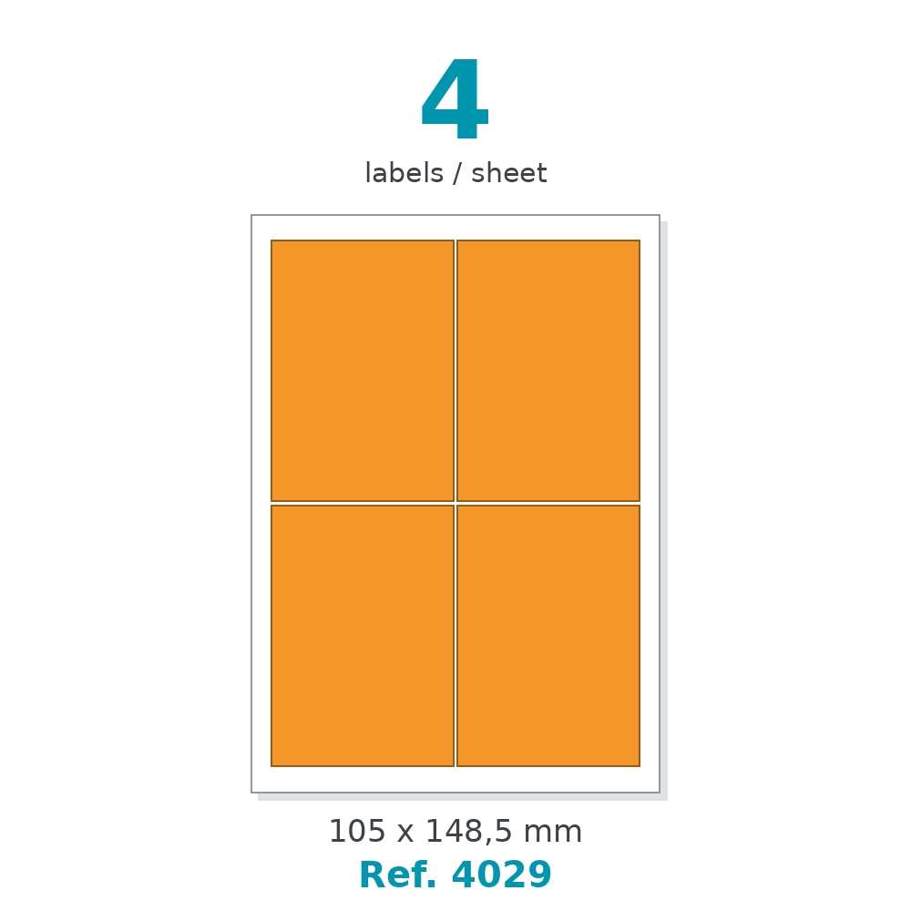 Label sheet layout - Ref. 4029