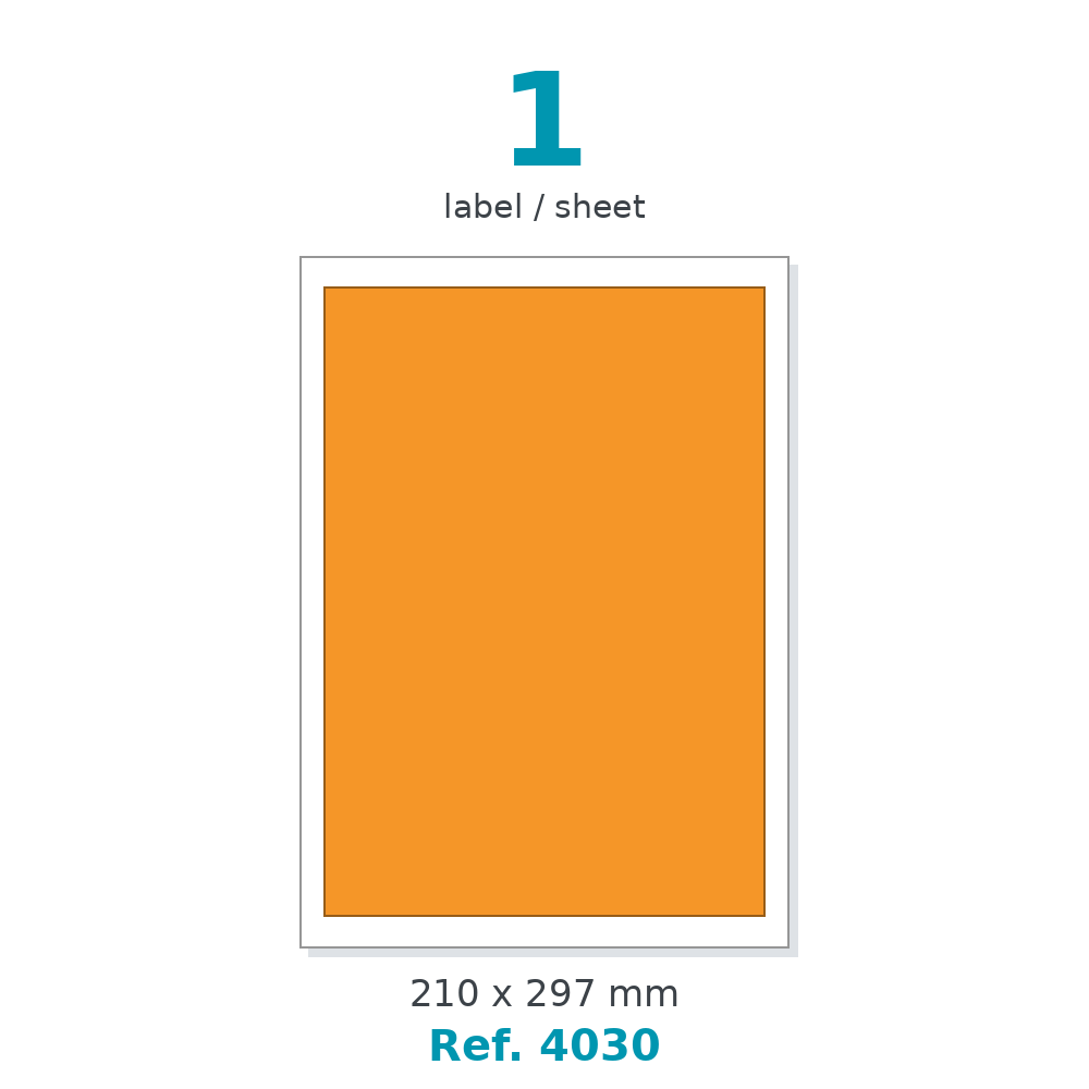 Label sheet layout - Ref. 4030