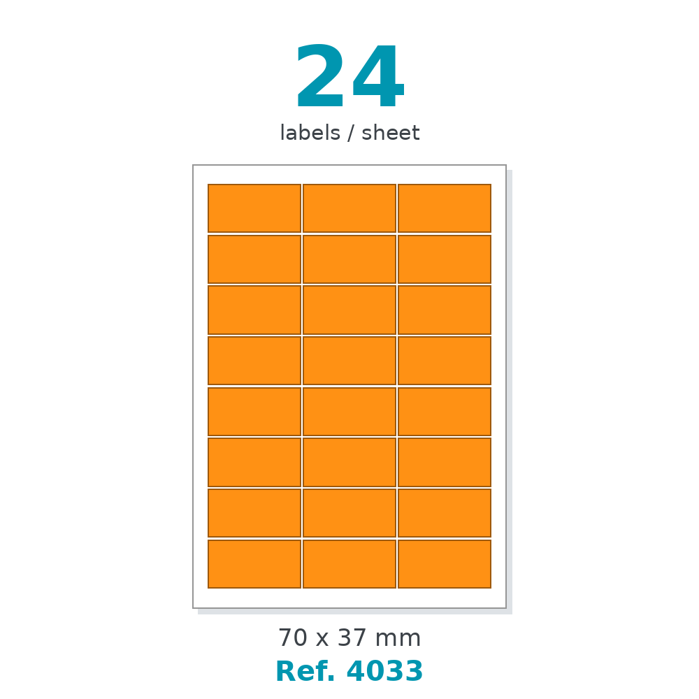 Label sheet layout - Ref. 4033