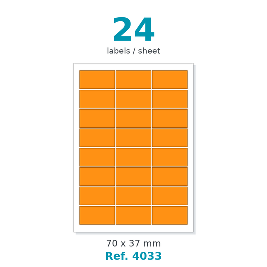 Label sheet layout - Ref. 4033