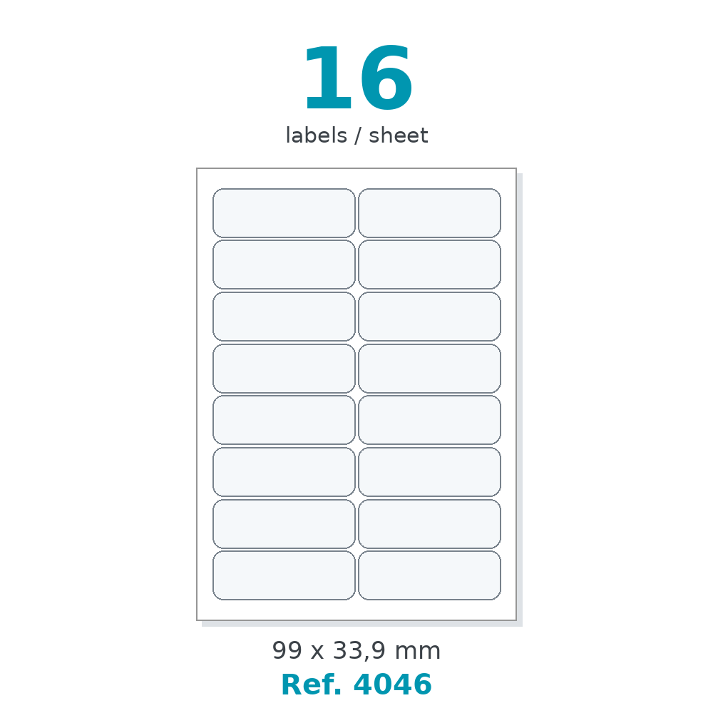 Label sheet layout - Ref. 4046