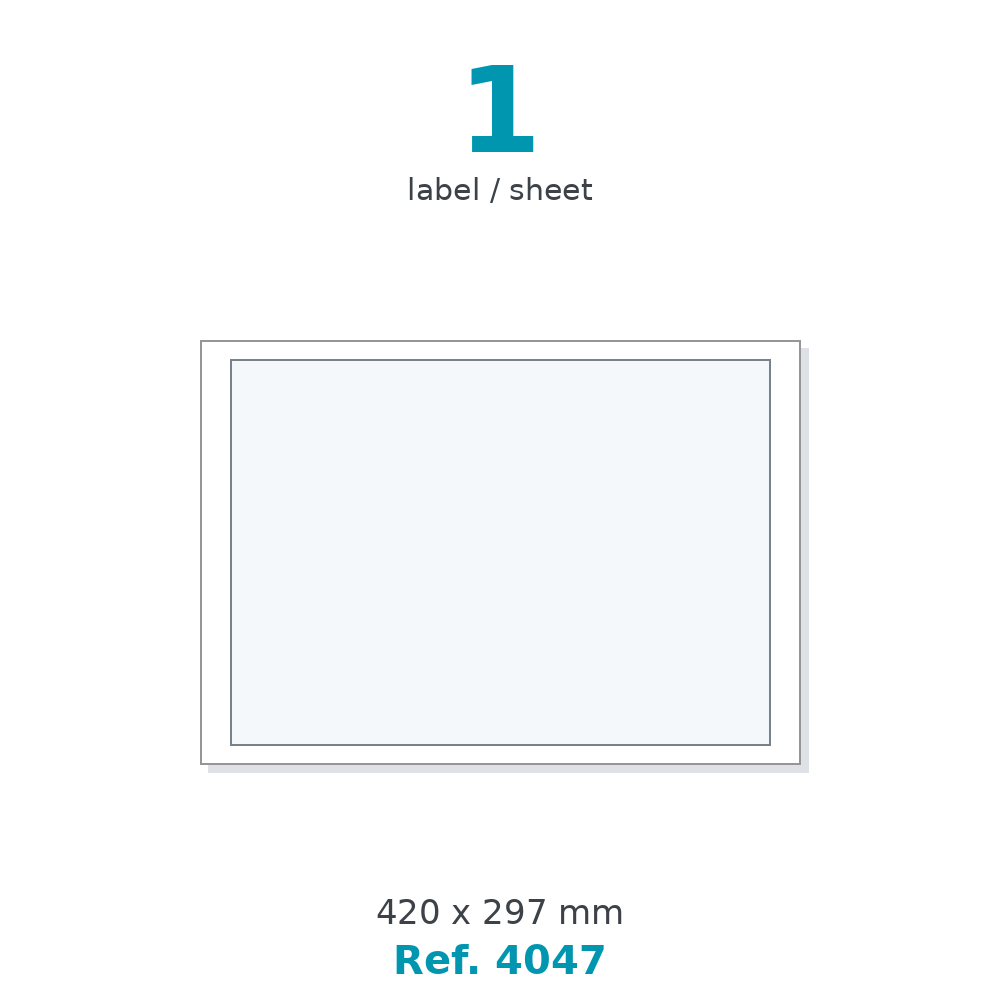Label sheet layout - Ref. 4047