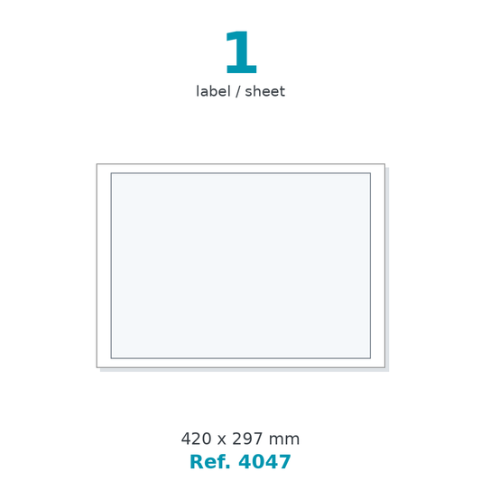 Label sheet layout - Ref. 4047