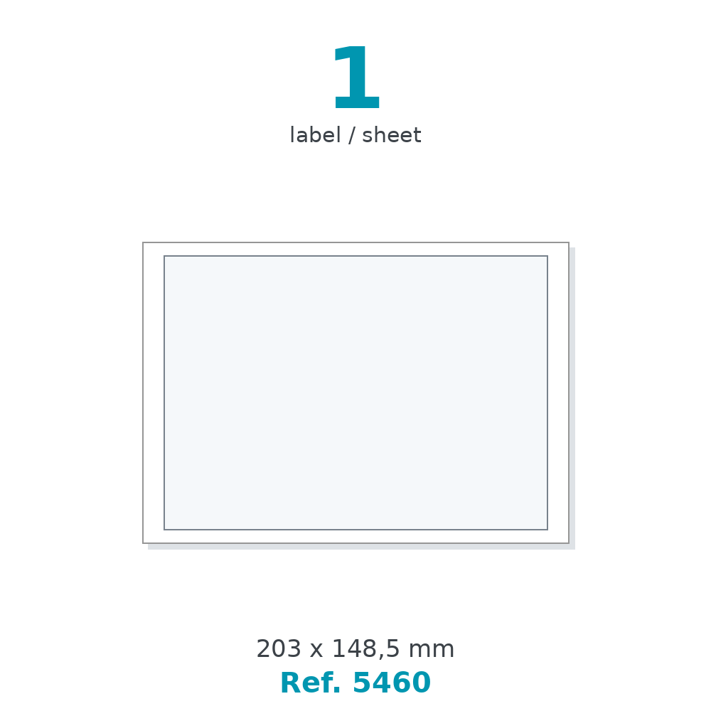 Label sheet layout - Ref. 5460