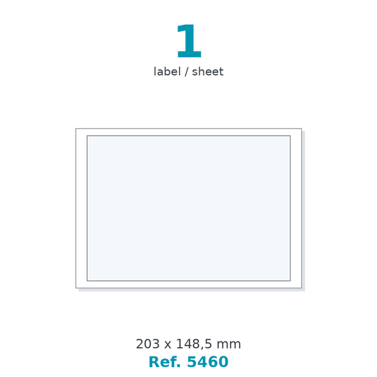 Label sheet layout - Ref. 5460