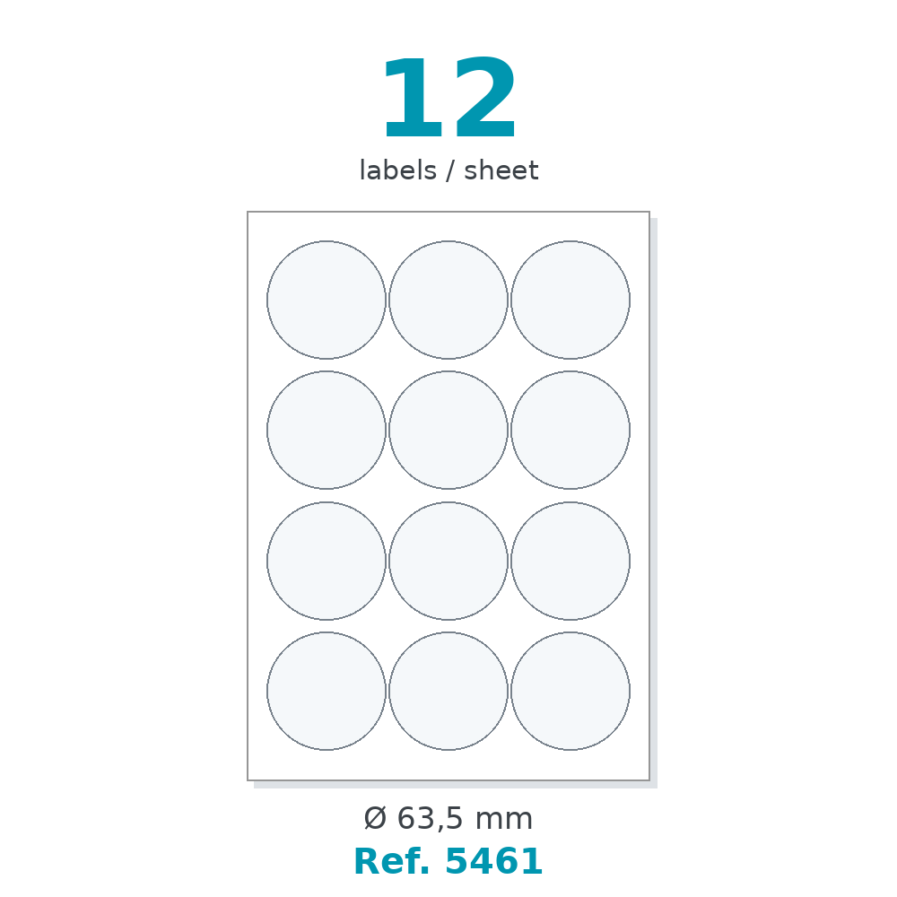 Label sheet layout - Ref. 5461